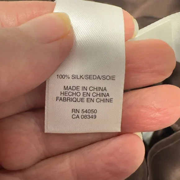 Jones New York Collection sz12 Manderin Banded Collar Lace Top Silk Cami Ruffled - Picture 9 of 16